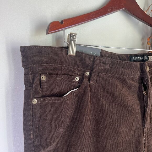Lauren Ralph Lauren Black Label Women's Plus Size 20W Corduroy Mid Rise Pants - Picture 3 of 10